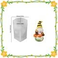 Gnome riding mushroom silicone candle mold with clear size dimensions for DIY craft - Gnome Holding Flower 004
