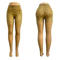 Plus size leopard print tights featuring two-tone digital pattern on high elastic fabric - Plus Size (45-150kg) / Leopard Green