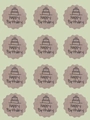 Brown kraft paper Happy Birthday stickers with wavy edges and hand-drawn cake design - Sticker - Birthday