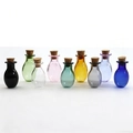 Set of 10 mini colorful waterdrop-shaped glass bottles with natural cork stoppers - 9pcs Mixed Colors Oval Bottles With Corks