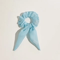 Hellblaues LED Satin-Haargummi mit langen Bändern und leuchtendem Schleifen-Design - Blau