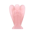 Polished natural rose quartz angel figurine carving on a clean white background - 1.5 Inch / Rose Quartz