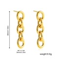 Detaillierte Größenangaben für 18K Gold Cuban Link Tropfenohrringe messen 39mm mal 9mm - Kettenglied Stil (22419_2锁链)