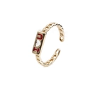 Gold chain-style adjustable MAMA ring featuring red I and U letters with a white heart - Gold I Love U White