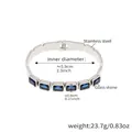 Bracciale in acciaio inossidabile argento con cinque pietre di vetro blu - Pietra di Vetro Blu / Colore acciaio