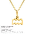 14K gold plated stainless steel Aquarius zodiac constellation pendant necklace jewelry - Aquarius / Gold