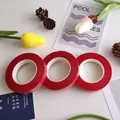 Three rolls of dark red floral tape for bouquet stems and paper flower crafting - 15 Red