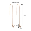 Orecchini a farfalla in oro rosa con zirconi lucidi e dimensioni totali di 11 cm - NE1057 Farfalla