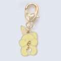Cute cartoon rabbit keychain with yellow enamel finish and golden heart clasp - Yellow Rabbit