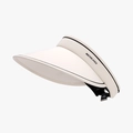 Foldable ice silk sun visor hat in beige with black trim and MENGLAND logo - Beige
