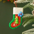 Christmas stocking ornament with bow and tree detail for holiday decoration - Pine Tree Stocking Cover 8*12CM