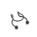 Minimalistischer schwarzer U-förmiger Nasenring aus Edelstahl ohne Piercing mit Perlen - Schwarze Perle
