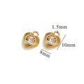 Golden stainless steel heart pendant with sparkling round zircon for DIY necklaces - Gold - Heart