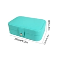 Mint green PU leather jewelry organizer box with dimensions 16x11x5cm and snap closure - Medium (16x11x5cm) / Lake Blue