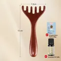 Natural sandalwood 5-claw head massage comb with essential oil and acupoint map - 1pc Antler Massage Comb + Essential Oil + Chart