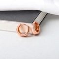 Elegante Creolen in Roségold aus S925 Sterlingsilber in Wassertropfenform für Damen - Glatte Huggie / Roségold