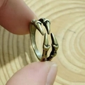 Punk style dragon claw ring in antique bronze finish with adjustable open band design - Adjustable Open / 13 Antique Bronze