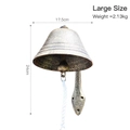 Vintage style large cast iron doorbell with braided rope and rustic finish - Hanging Bell 7220-Large