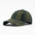 Casquette de baseball délavée jaune-vert avec finitions usées et détails déchirés - Vert