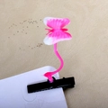 Detail of a pink and white gradient butterfly hair clip on a black hair clip base - Pink Butterfly