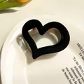 Molla per capelli a cuore nero opaco per acconciature eleganti e coda di cavallo - Nero