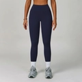 Leggings yoga a vita alta blu navy con controllo addominale ed effetto push-up sportivo - S / Blu cobalto