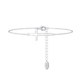 S925 sterling silver chain bracelet featuring a horizontal cross pendant and lobster clasp - Sideways Cross / Silver
