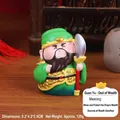 Miniature Guan Yu God of Wealth statue in green robe for office and home desktop decor - Guan Yu Military Wealth God