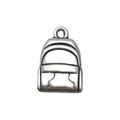 Antique silver backpack charm pendant for DIY jewelry making and craft projects - School Backpack