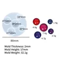 Molde de silicona DIY con 5 tamaños de semiesferas para hacer joyas de resina - Molde grande de semiesfera