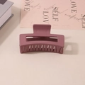 Matte mauve rectangular hair claw clip for thick hair displayed on a pink card - #14 Matte Purple-red - 8.5cm / Bulk (No Packaging)