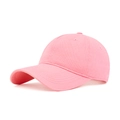 Classic pink cotton baseball cap with adjustable soft top and curved brim for outdoor sun protection - Adjustable / Pink