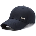Dunkelblaue Baseballkappe für Herren aus Twill-Baumwolle mit dekorativem Metallelement - Verstellbar / Marineblau