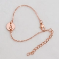 Rose gold letter A pendant bracelet with fine chain and adjustable lobster clasp - Rose Gold A