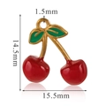 Colgante de cereza esmaltada roja con baño de oro y dimensiones detalladas 15,5mm x 14,5mm - Colgante de Cereza Esmaltado A / Esmalte Rojo Tipo A