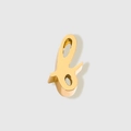 Mirror polished gold stainless steel lowercase letter pendant in cursive style charm - Lowercase f / Gold