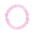 Schickes Armband aus rosa Katzenaugensteinen mit eleganten silbernen Schmetterlings-Anhängern - Rosa