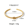 Detailansicht eines goldgeknüpften Armreifens mit 5,50 cm Durchmesser und 5,5 g Gewicht - Gedrehtes Seilknoten-Armband (YYBL023117)