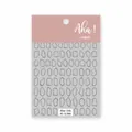 Minimalist silver geometric irregular circle nail art stickers with 3D metallic effect - Geometric Circles (45-02)