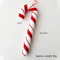 33.5cm red and white striped Christmas candy cane plush ornament with a hanging rope - Extra Large Candy Cane