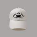 White cotton baseball cap with black 1989 New York embroidery in a vintage style - M / White