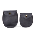 Set of two gray velvet jewelry pouches with gold snap buttons in small and large sizes - Small 85*80mm / Gray