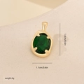 Detailansicht grüner Zirkon Oval-Anhänger mit Maßen 1.4cm x 1.1cm und 4g Gewicht - Gold/Grüner Zirkonia