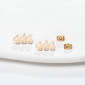 Gothic 18K vergoldete Edelstahl-Ohrstecker mit Glückszahl 444 im minimalistischen Stil - 444 Roségold