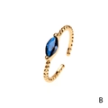 Adjustable gold plated bubble ring with marquise cut blue gemstone inlay for women - Blue Spinel Marquise / Adjustable Open