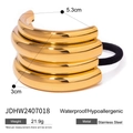 Polierte 18k vergoldete Edelstahl-Haarmanschette mit Gummiband für Damen - Edelstahl / Vierlagiger Bogenstil (JDHW2407018)