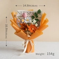 Hand-knitted mixed flower bouquet with sunflowers and tulips in orange wrapping - Gesang Flower Mix