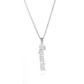 Silver stainless steel zodiac necklace with Aquarius letter pendant in minimalist style - Silver Aquarius