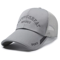 Berretto da baseball da uomo in rete traspirante grigio scuro con ricamo sportivo - Regolabile / Grigio