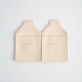 Set de bolsas de regalo de microfibra beige con costuras limpias y diseño de solapa - 8*8cm / Beige
